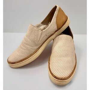 UGG Australia Womens White Adley Leather Slip On Loafer Shoes Size 7